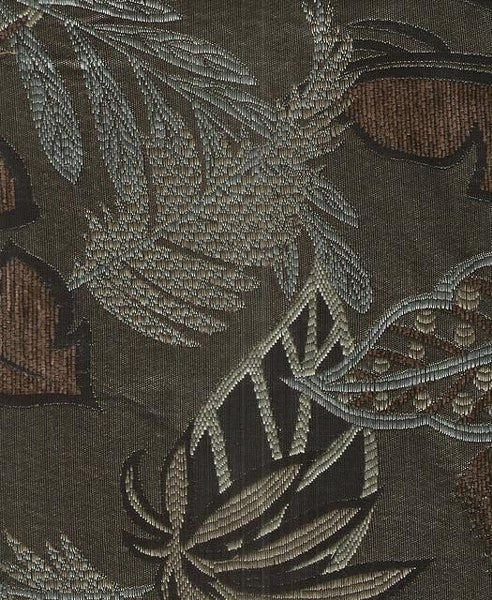 Swavelle Mill Creek Fiji Granite Raised Leaf Design Brown Upholstery Fabric