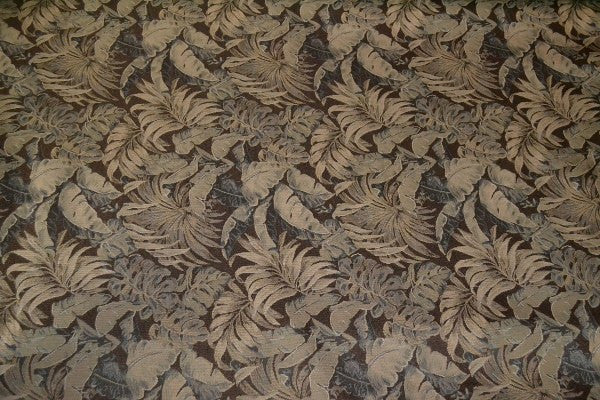Island Dream Earth Botanical Design Brown Upholstery Fabric