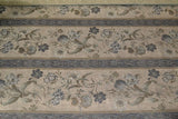 Cleveland Seamist Floral Panel Stripe Blue Upholstery Fabric