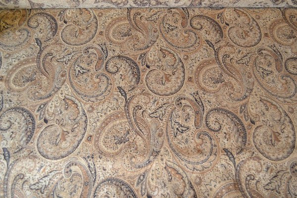 Tansy Graphite Paisley Design Brown Upholstery Fabric