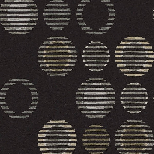 Arc-Com Upholstery Fabric Crypton Sliced Circles Cirque Coal