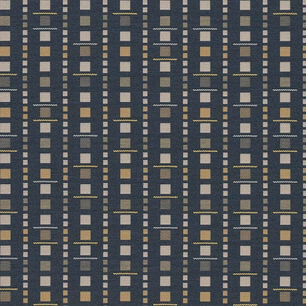 Arc-Com Analog Midnight Geometric Blue Upholstery Fabric