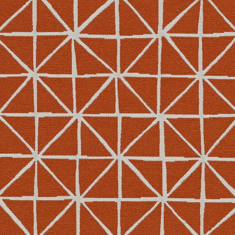 Remnant of Arc-Com Grid Papaya Upholstery Fabric