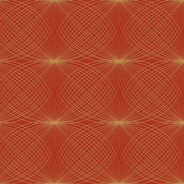Remnant of Lyre Papaya Orange Upholstery Fabric