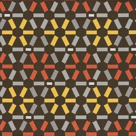 Arc-Com Atomic Coal Geometric Design Gray Upholstery Fabric