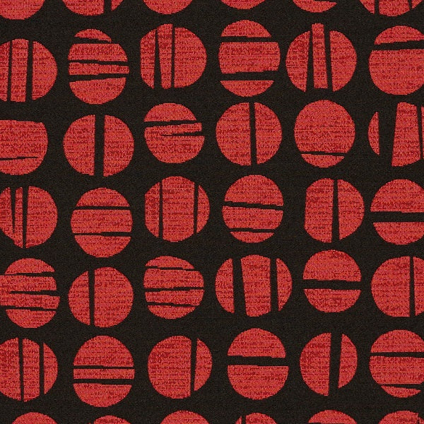 Arc-Com Sundial Fire Geometric Red Upholstery Fabric
