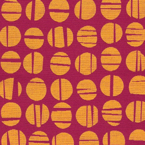 A woven designer upholstery weight fabric in pink and orange tones. Suitable for sofas, chairs, pillows, headboards, designer bags and other upholstery craft projects. 