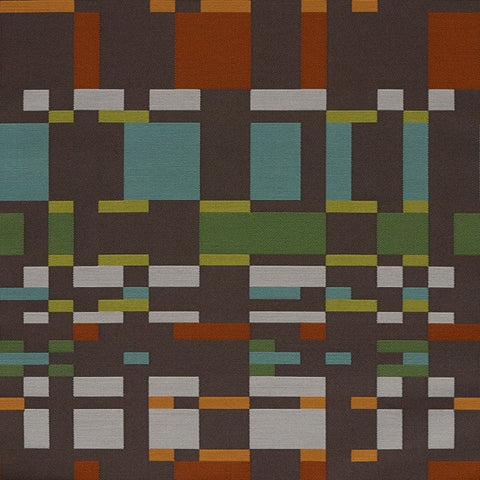 Arc-Com Square One Cocoa Geometric Brown Upholstery Fabric
