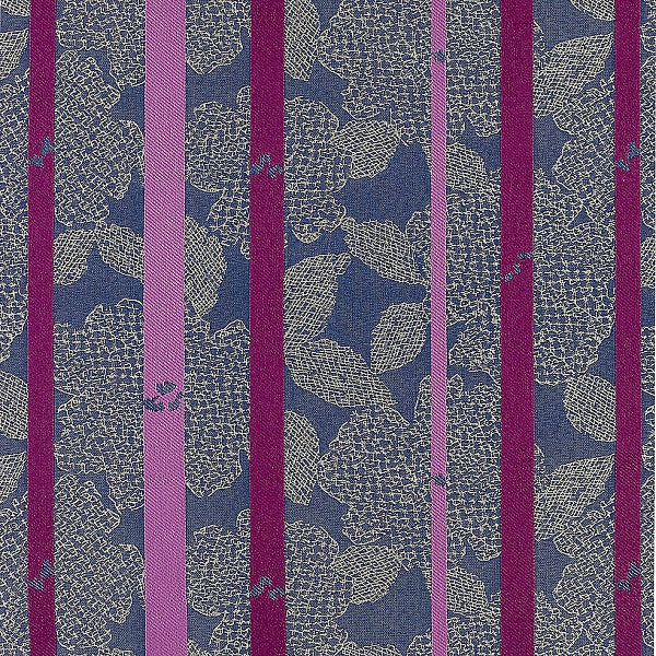 HBF Big Floral Stripe Purple on Purple Upholstery Fabric