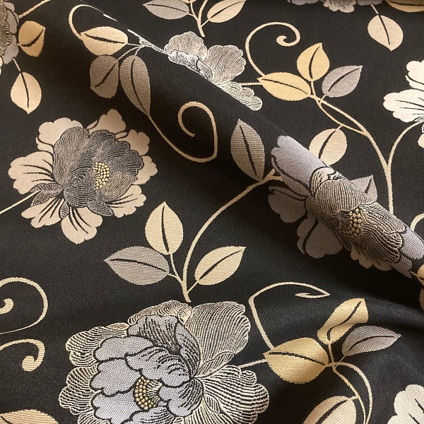 CF Stinson Bloom Jetta Black Sunbrella Upholstery Fabric
