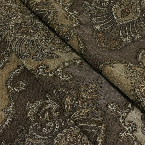 Bradshaw Stone Victorian Tapestry Style Brown Upholstery Fabric Swavelle Mill Creek