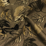 Burren Basalt Leaves Brown Upholstery Fabric