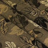 Burren Basalt Leaves Brown Upholstery Fabric