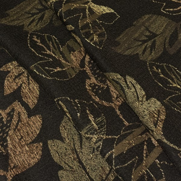 Burren Desert Leaves Brown Upholstery Fabric