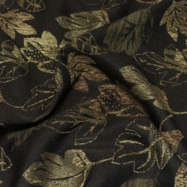 Burren Desert Leaves Brown Upholstery Fabric