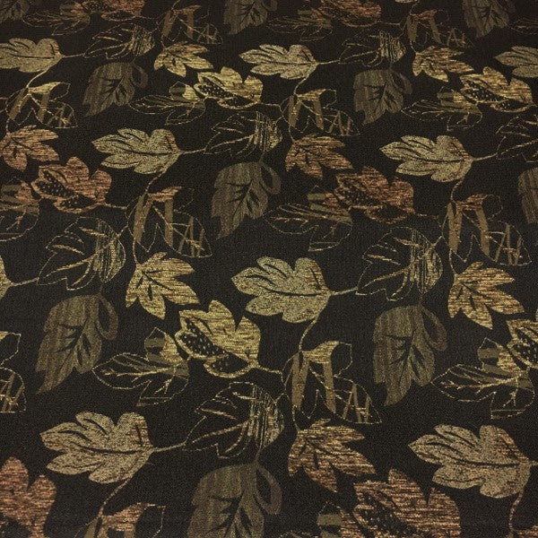Burren Desert Leaves Brown Upholstery Fabric