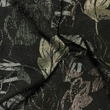 Burren Graphite Leaves Gray Upholstery Fabric