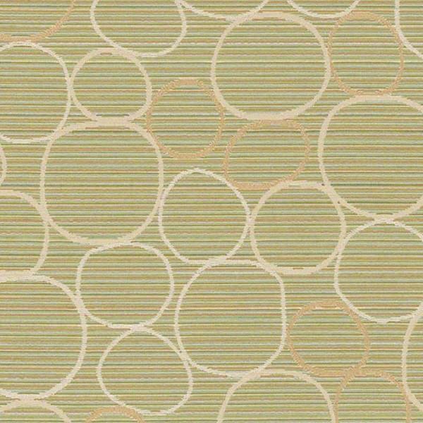 CF Stinson Upholstery Fabric Modern Design Circles Bongo Green Tea