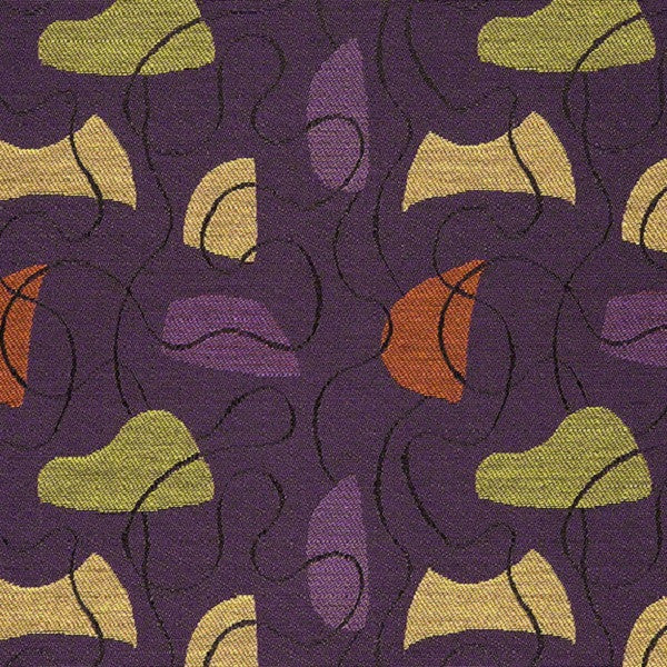 Curves Ahead Twist Modern Geometric Purple Upholstery Fabric