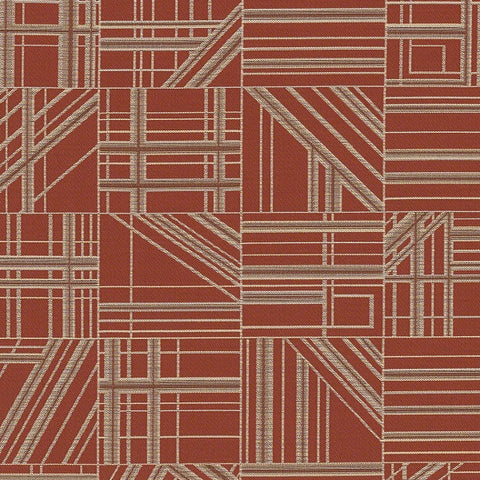 Remnant of CF Stinson Nest Brick Red Upholstery Fabric
