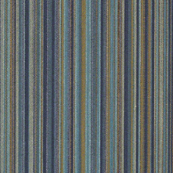 Remnant of True Path Hydro Blue Stripe Upholstery Fabric