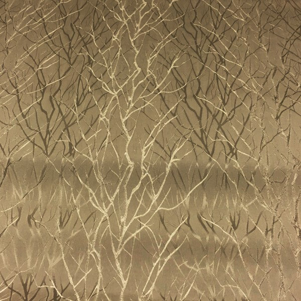 Campus Grove Taupe Branch Design Brown Drapery Fabric