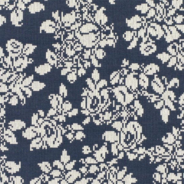 Architex Charted Navy Blue Upholstery Fabric
