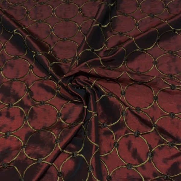 Cylon Solar Designer Red Drapery Fabric