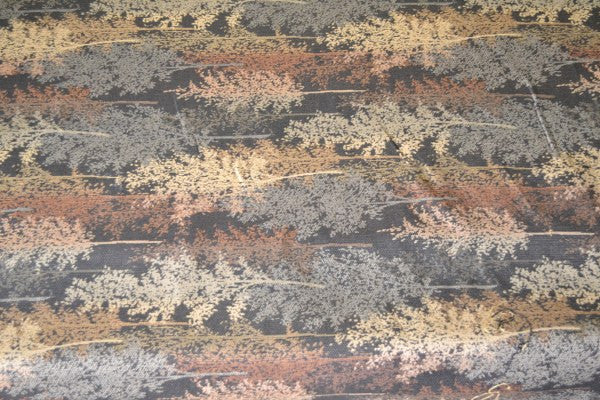 Cabin Night Foliage Design Brown Upholstery Fabric