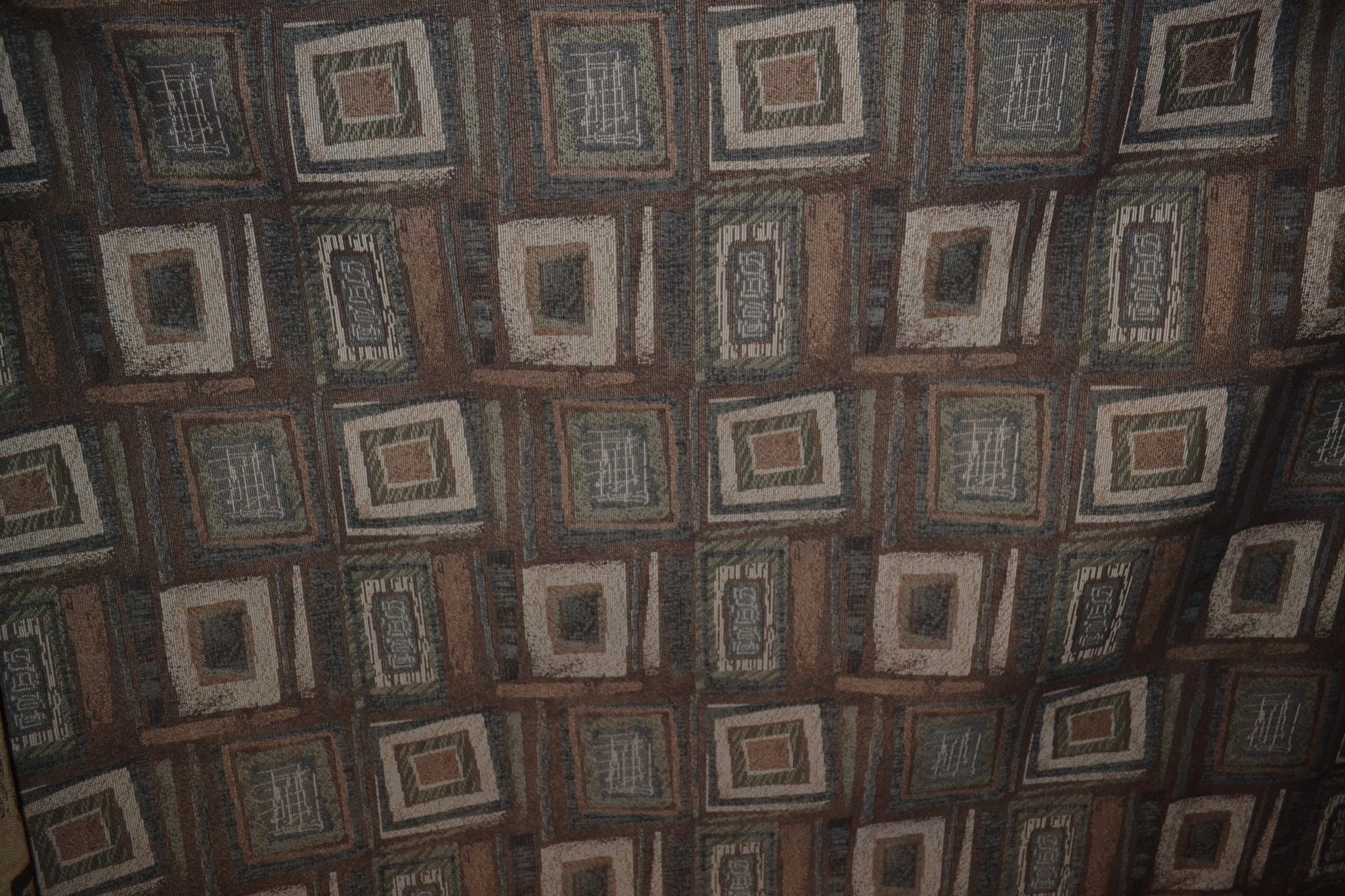 Jaffee Moccasin Multi Squares Brown Upholstery Fabric