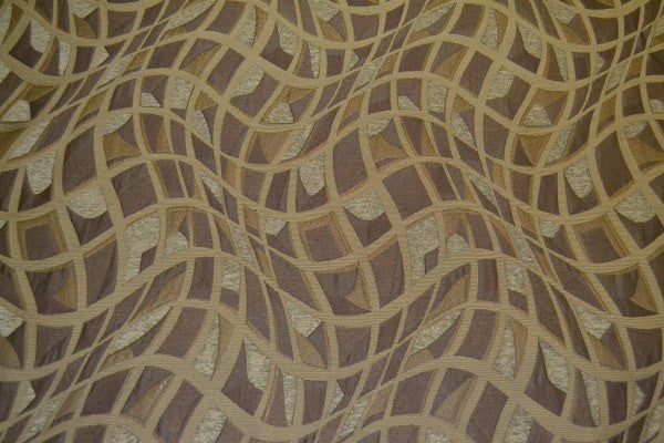 Picture Sage Geometric Design Brown Upholstery Fabric