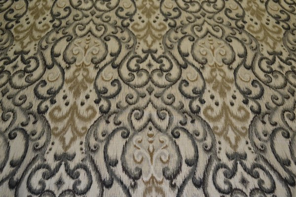 Trissino Cliffside Shadow Ikat Print Design Beige Drapery Fabric