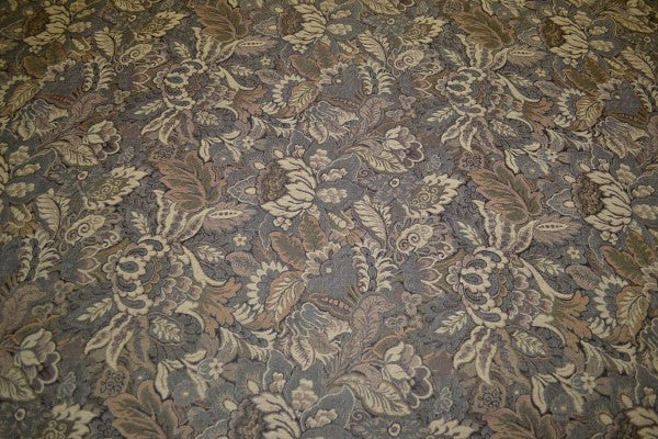 Old World Mustang Neutral Floral Beige Upholstery Fabric
