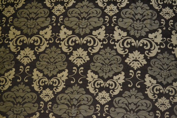 Dumfries Chocolate Damask Brown Upholstery Fabric