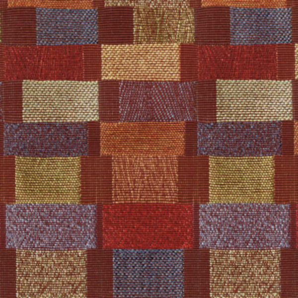 Designtex Stacks Bittersweet Staggered Rectangles Burgundy Upholstery Fabric