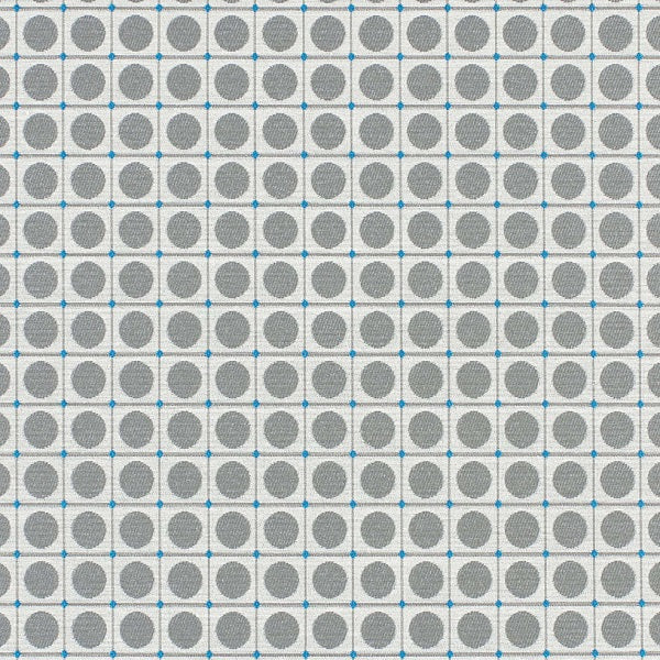 HBF Dot Grid Silver and Aqua Upholstery Fabric