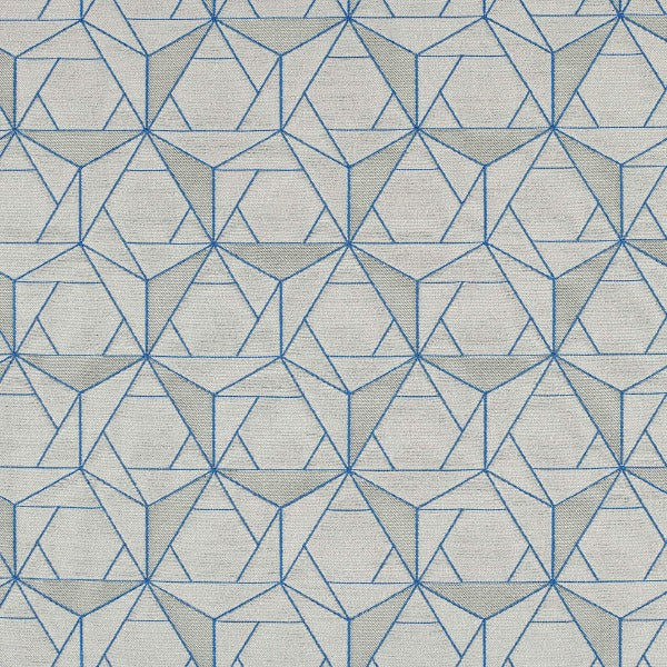HBF Folded Lines Grey and Aqua Upholstery Fabric