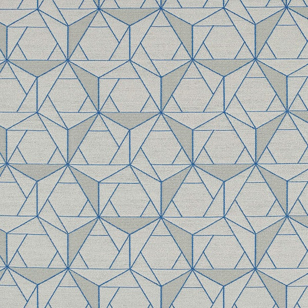 HBF Folded Lines Gray & Aqua Upholstery Fabric