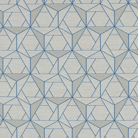 HBF Folded Lines Gray & Aqua Upholstery Fabric