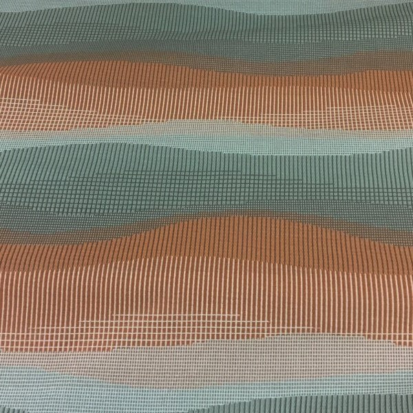 Momentum Ebb Sunrise Wavy Stripe Orange Upholstery Fabric