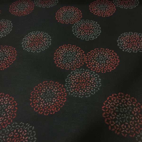 Arc-com Brayer Flower Onyx Floral Black Upholstery Fabric