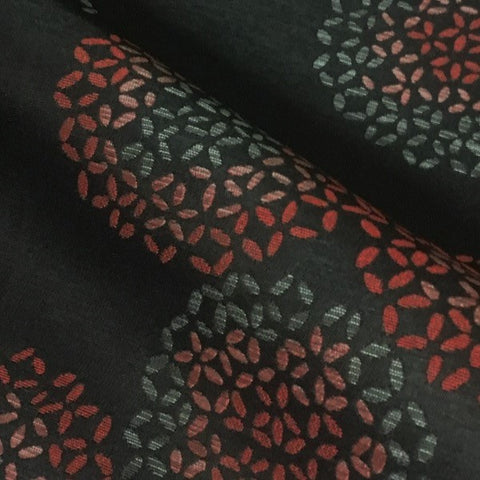 Arc-Com Brayer Flower Onyx Upholstery Fabric