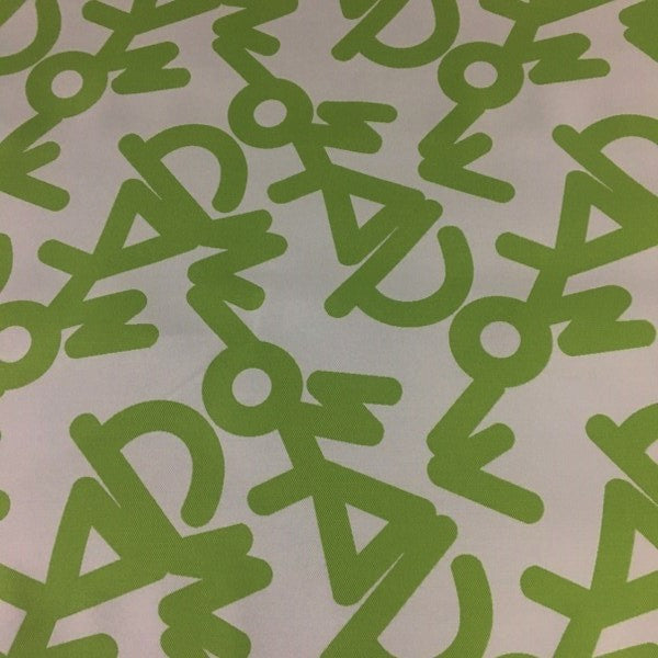 Momentum Tag Tyrol Letters Crypton Green Upholstery Fabric