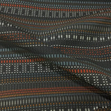 Momentum Beep Steel Colorful Checked Stripe Grey Upholstery Fabric