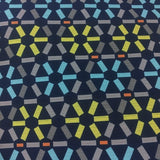 Atomic Navy Geometric Crypton Blue Upholstery Fabric