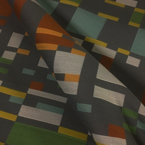 Arc-Com Square One Fog Geometric Gray Upholstery Fabric