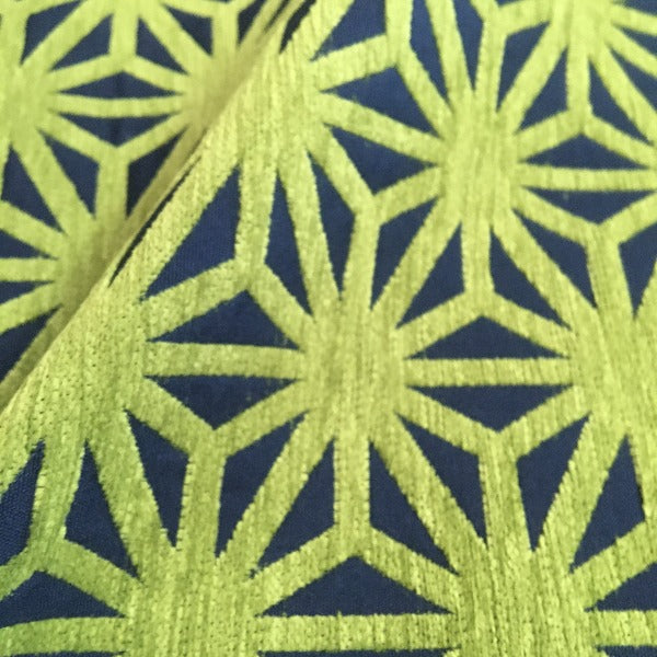Arc-Com Kirigami Lime Blue Upholstery Fabric