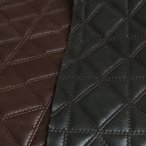 Black Quilted Faux Leather Fabric