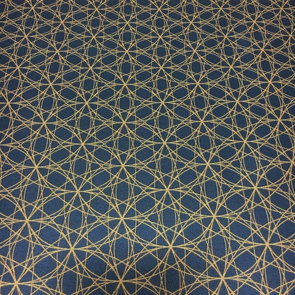 Arc-Com Navigator Baltic Modern Spirograph Blue Upholstery Fabric