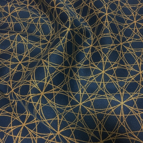 Arc-Com Navigator Baltic Modern Spirograph Blue Upholstery Fabric